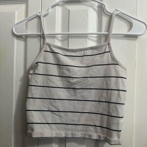White and Black Striped Tank Top